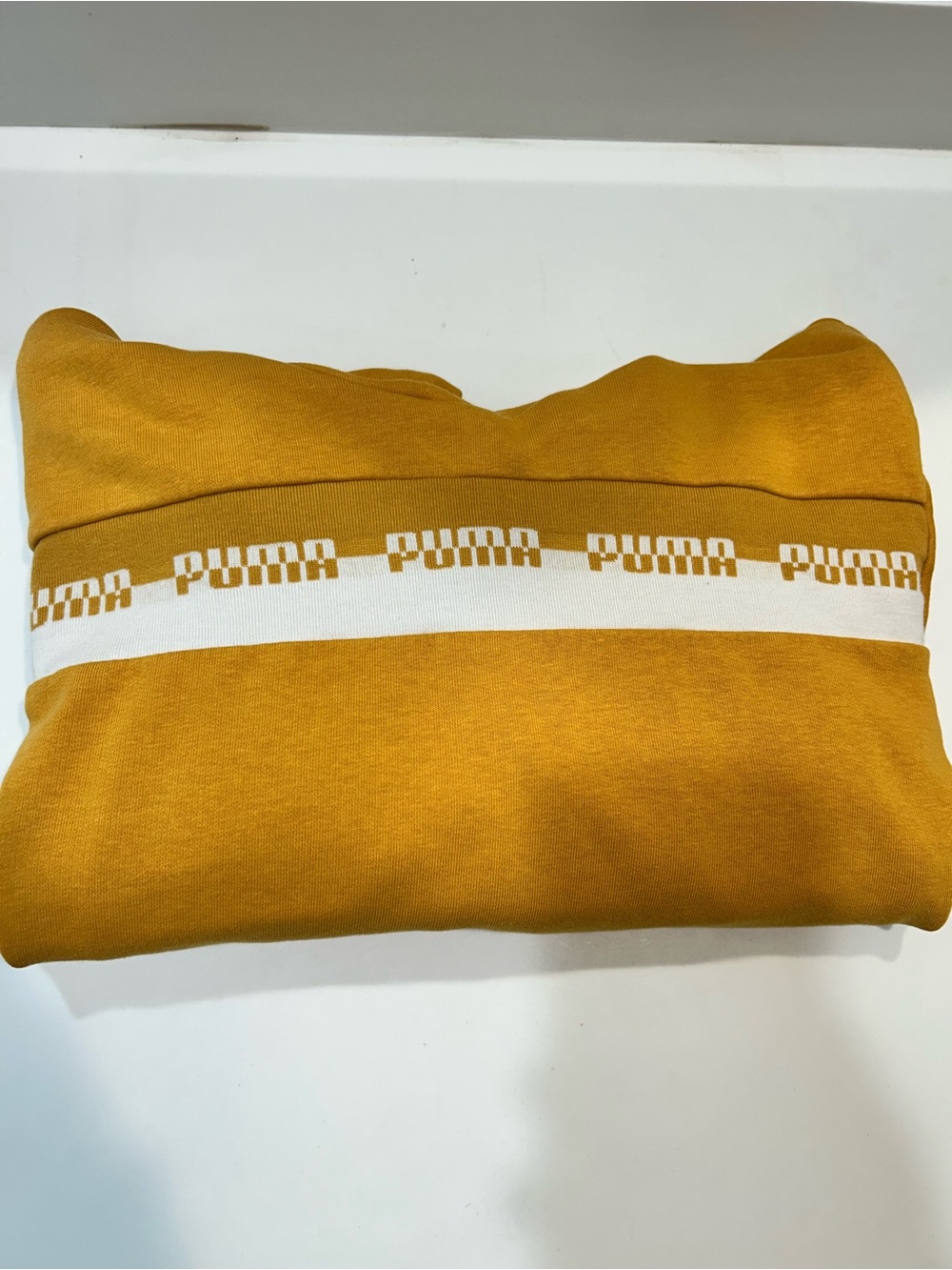 Puma Mustard Yellow Crewneck Sweatshirt with White Logo Band